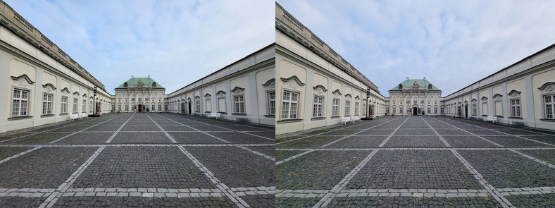 Porównanie zdjęć z modułów szerokokątnych aparatów Galaxy S21 FE (po lewej) oraz Galaxy S21 (po prawej). Kliknij, aby powiększyć 