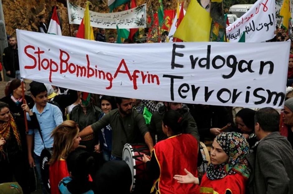 Protest Kurda zbog turske vojne akcije u Afrinu
