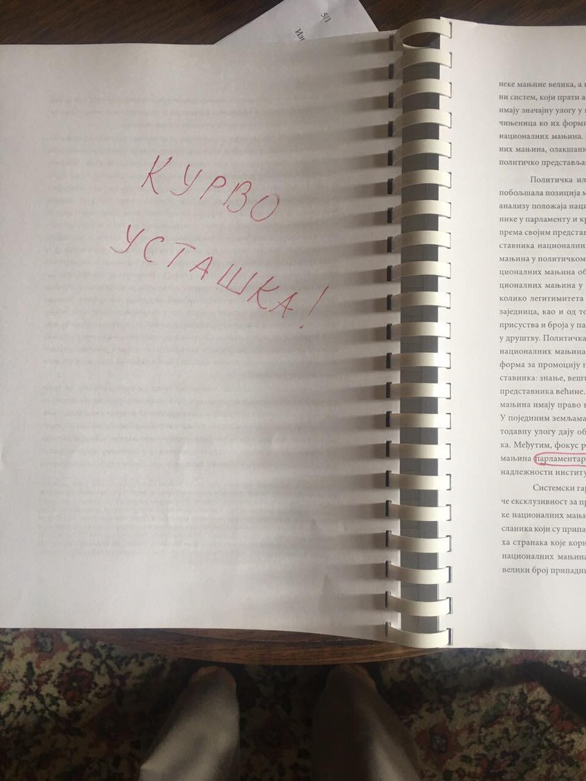 Poruka upućena Aleksandri Jerkov