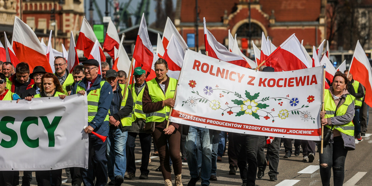 Protest rolników. Gdańsk, 13 kwietnia 2023 r.