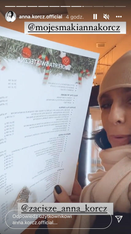 Anna Korcz promuje świąteczne menu