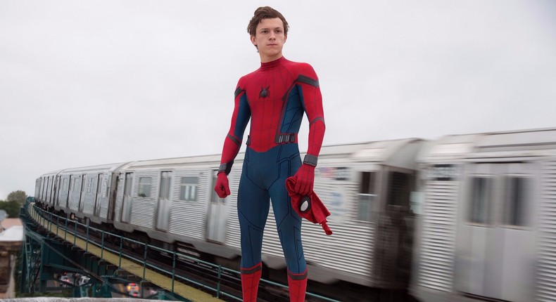 Tom Holland as Peter Parker in Spider-Man: Homecoming