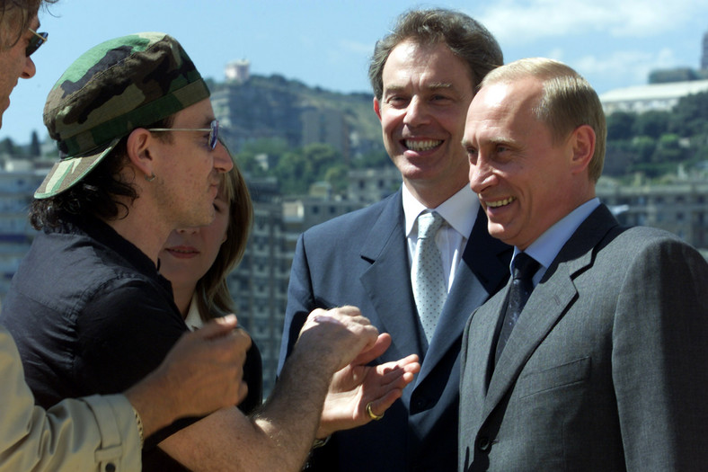 Bono, Tony Blair i Władimir Putin