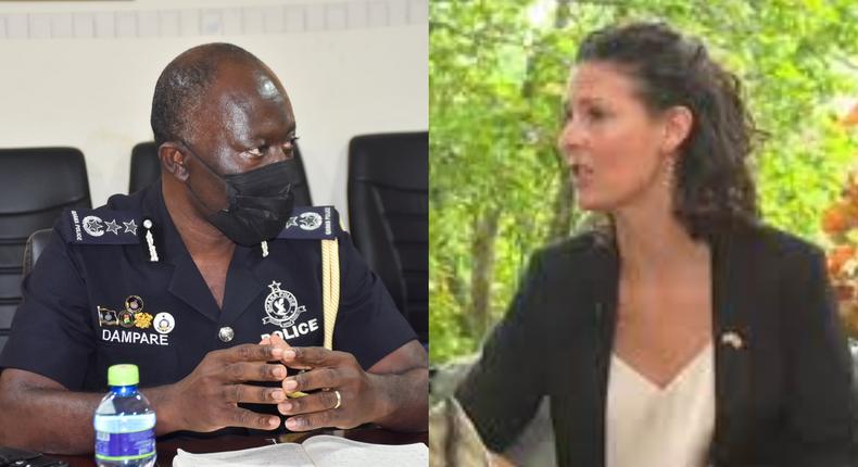 IGP Dr George Akuffo Dampare and Harriet Thompson