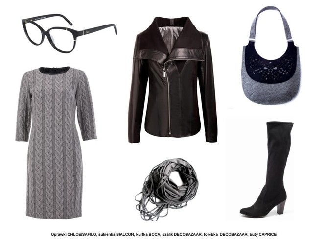 Jesienne stylizacje w różnych odcieniach szarości