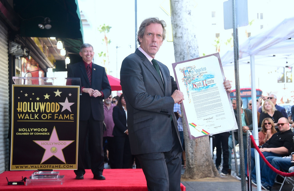 Hugh Laurie ze swoją gwiazdą na Bulwarze Sław