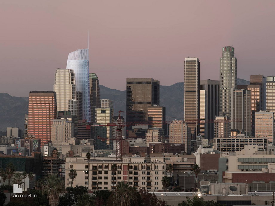 The Wilshire Grand Center will be the first new tower-based office space built in Los Angeles in the last 20 years, according to the New York Times.