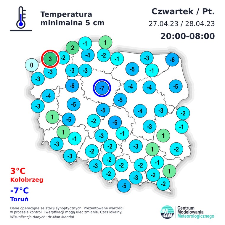 Nad ranem temperatura w wielu miejscach spadła poniżej 0 st. C