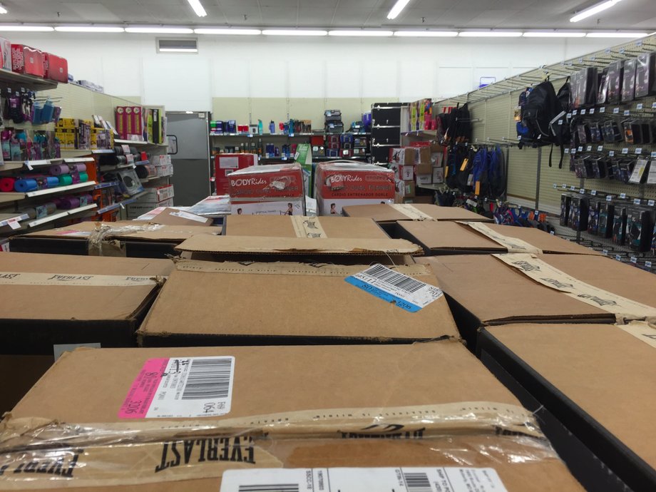 We saw boxes everywhere during a recent store visit to a Kmart in Richmond, Virginia.