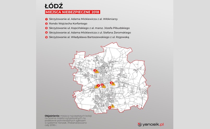 5 najbardziej niebezpiecznych miejsc w Łodzi