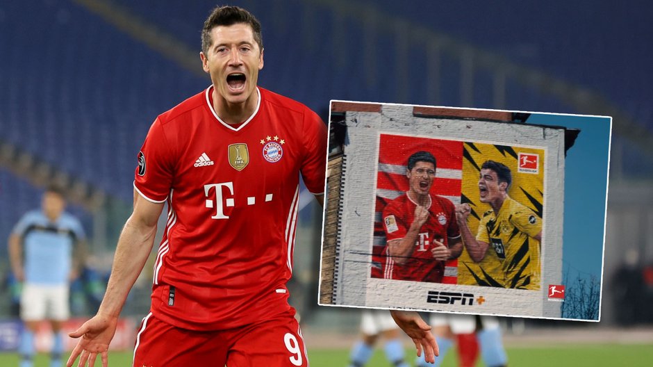 Robert Lewandowski i mural w Nowym Jorku