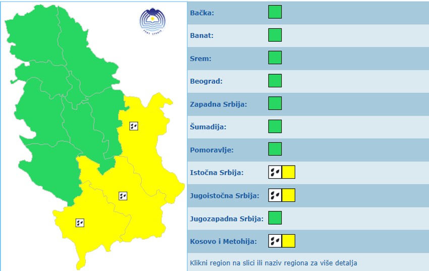 Meteoalarm za danas