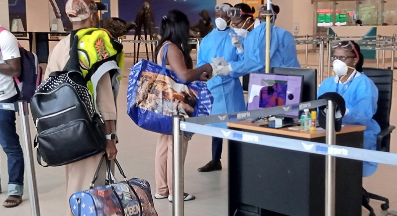 Illustrative photo of health officials screening for coronavirus at Kotoka Airport in Ghana (AFP)