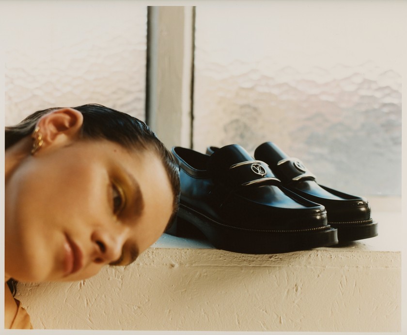 Schwere Loafer aus Kalbsleder, mit Logo, Louis Vuitton.