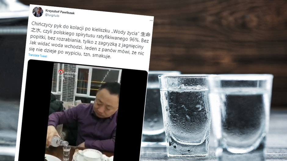 Polak pokazał nagranie, na którym Chińczycy piją polski spirytus
