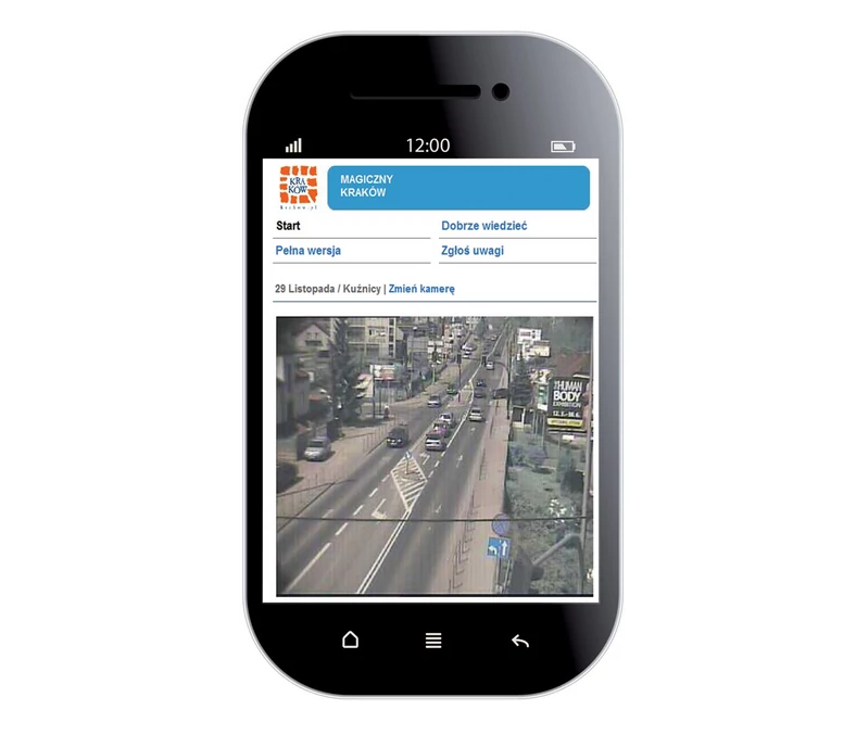 W mobilnym serwisie Krakowa można zobaczyć na żywo sytuację na wybranych ulicach.