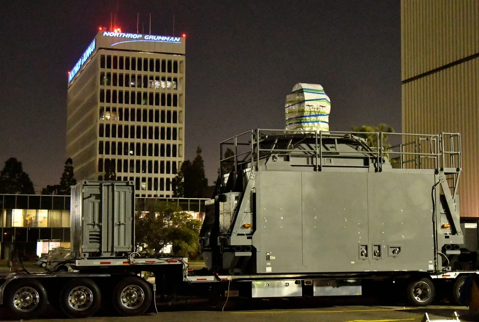 Laserski top u oktobru 2019, spreman za transport na brod Portland