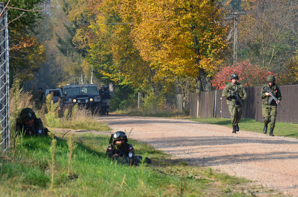 Ćwiczenia paramilitarne w Laskach i Anielinie