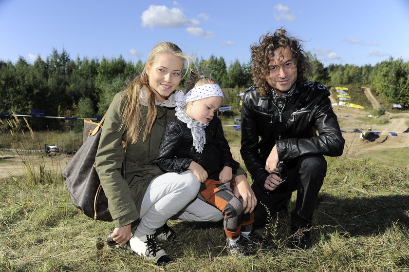 Piotr Rubik z żoną Agatą i córką Heleną