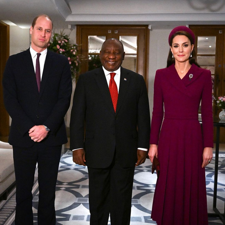 Książę William, prezydent Cyril Ramaphosa, księżna Kate