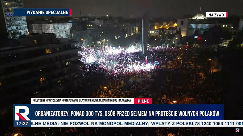 Protest Wolnych Polaków w TV Republika (11.01.2024)