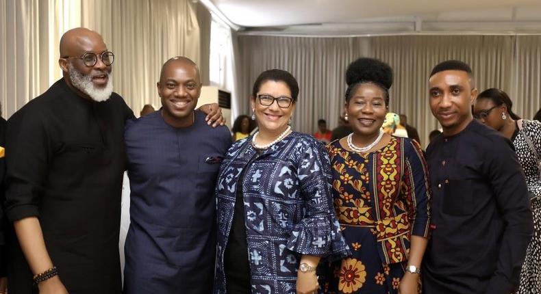 L-R: Chief Catalyst at the Olusola Lanre Coaching Academy, Lanre Olusola; President GEMSTONE Nation Builders Foundation, Fela Durotoye; Transformative Coach & Vice President 2, LCAN, Laila St Matthew-Daniel; President, ICF Nigeria Chapter, Titi Akisanya; and Vice President 1 LCAN, Enahoro Okhae at the Africa Coaching Week Conference hosted by the Life Coaches Association of Nigeria (LCAN). 