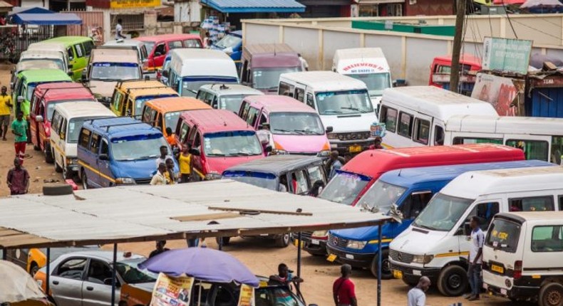 A public transport station in Ghana