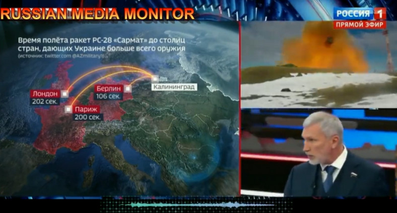 W rosyjskiej telewizji rozmawiano o możliwym ataku nuklearnym (screen z programu)
