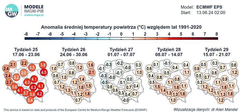 Najbliższy tydzień przyniesie najwyższe anomalie temperatury