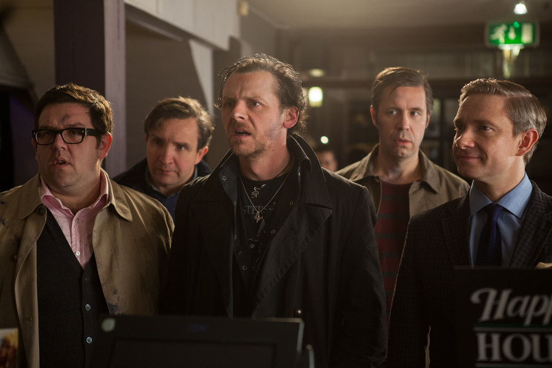 Nick Frost, Eddie Marsan, Simon Pegg, Paddy Considine oraz Martin Freeman w filmie "To już jest koniec".