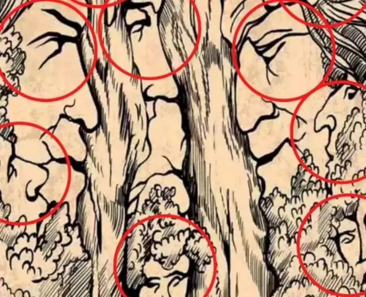 Znajdziesz dziewięć twarzy między drzewami? / fresherslive.com
