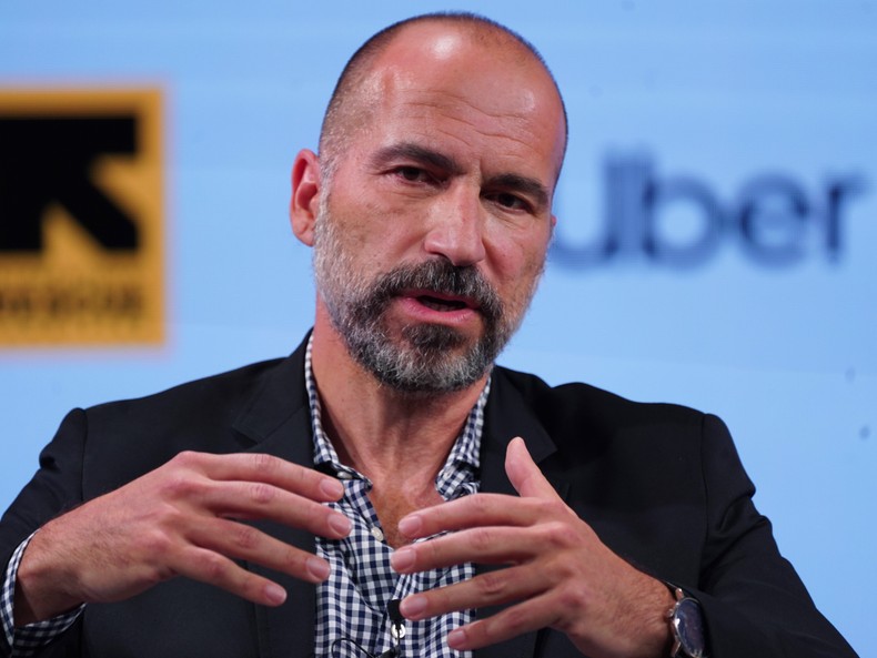 Dara Khosrowshahi, Chief Executive Officer, Uber, speaks onstage during the 2021 Concordia Annual Summit on September 22, 2021 in New York City. A representative for Uber told Insider the company is conducting even more rigorous performance reviews this year.Leigh Vogel/Getty Images for Concordia Summit