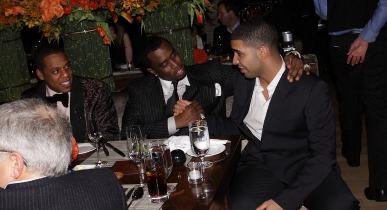 Jay Z, Diddy and Drake at an event