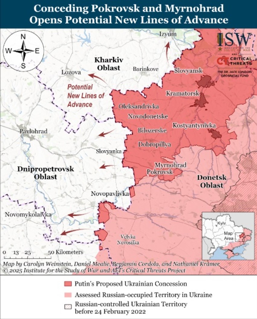 Ustupanje Pokrovska i Mirnograda otvorilo bi potencijalne nove linije napredovanja