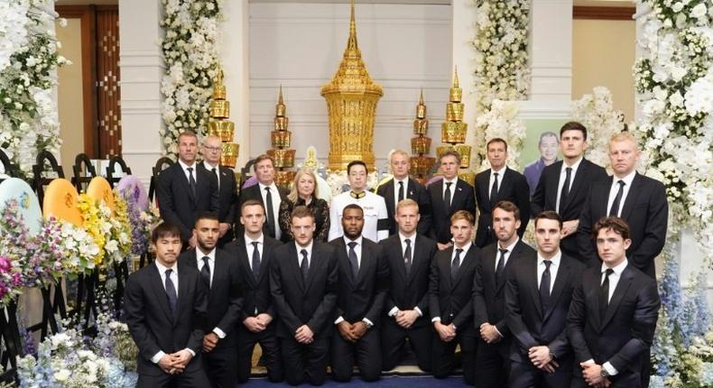 Leicester's players paid their respects to late owner Vichai Srivaddhanaprabha