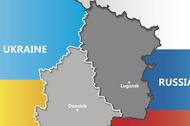 Ukraina Rosja Donbas mapa