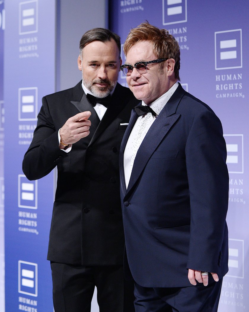 Elton John i David Furnish w grudniu 2014