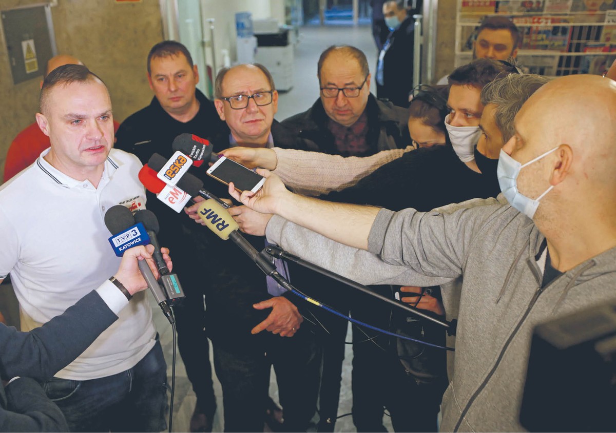 Konferencja prasowa szefów górniczych związków zawodowych