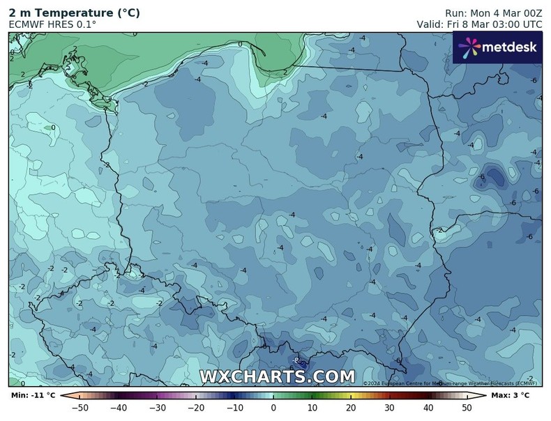 Druga połowa tygodnia przyniesie mroźne noce