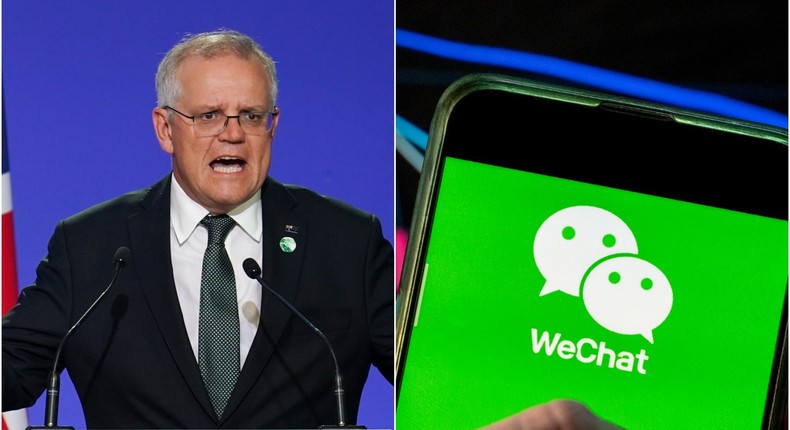 Australian PM Scott Morrison's WeChat account was taken over by a tech company in China, per Reuters.