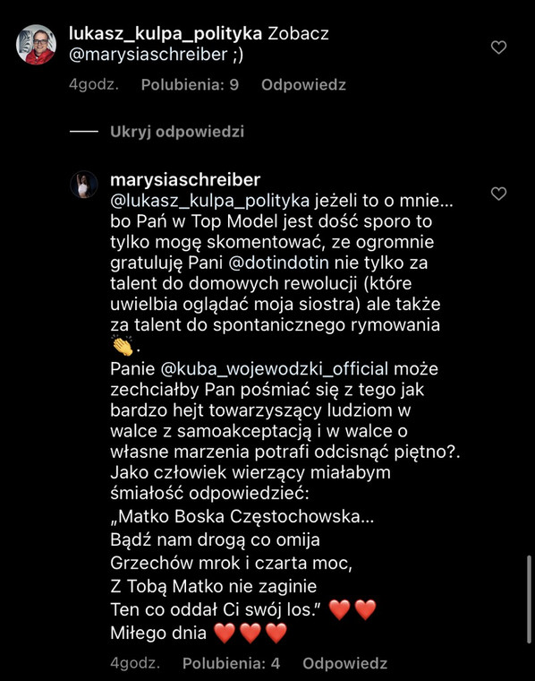 Dorota Szelągowska rapuje u Kuby Wojewódzkiego. Komentarz Marianny Schreiber