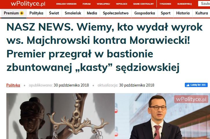 Screen z portalu wpolityce.pl