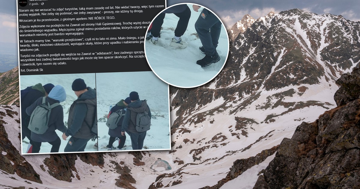 Pokazali zdjęcie z Tatr. Tak turyści szli na Zawrat. W głowie się nie mieści