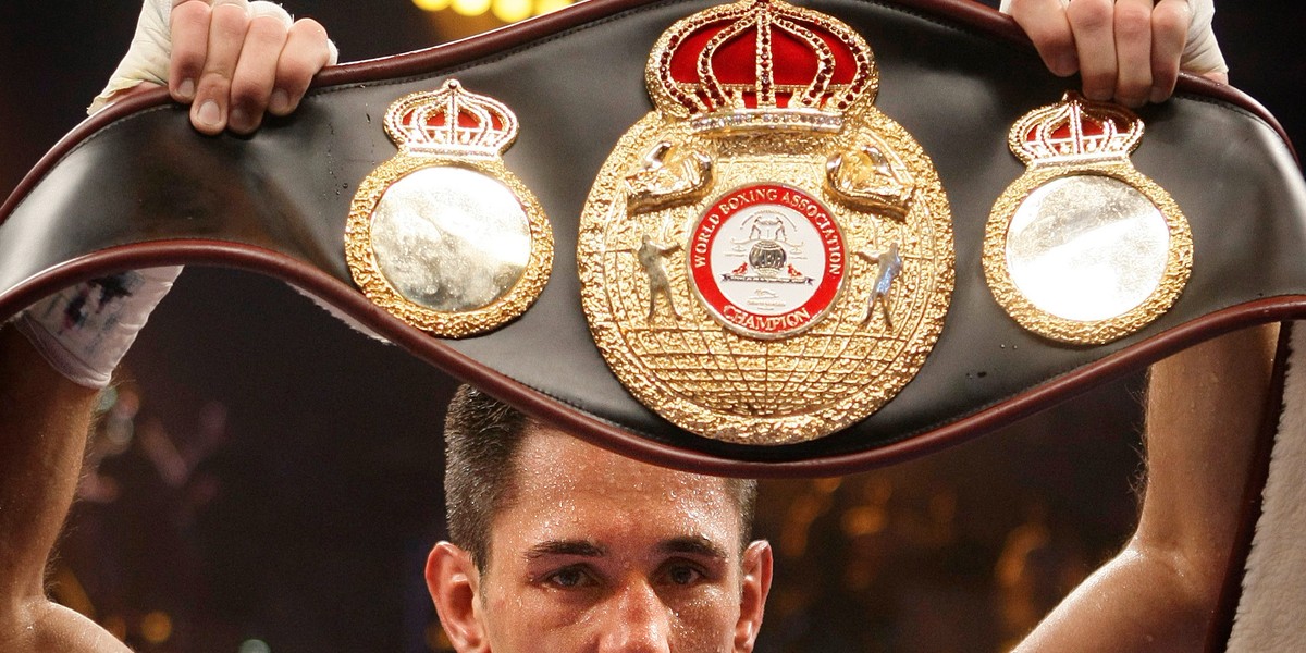 WBA middle weight world champion Felix Sturm of Germany after beating challenger Noe Tulio Gonzalez Alcoba in a World Championship title fight in Stuttgart in 2007.