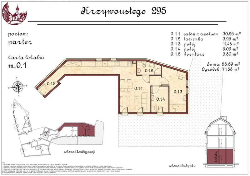 Plan mieszkania we wrocławskiej inwestycji &quot;Krzywoustego 295&quot;