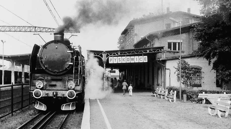 Stacja w Pyskowicach, 1987 rok.