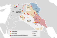 Mapa walk na terytorium Iraku i sąsiedniej Syrii 