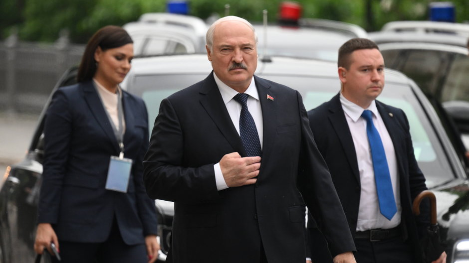 25 maja 2023 r., Aleksander Łukaszenko podczas wizyty w Moskwie