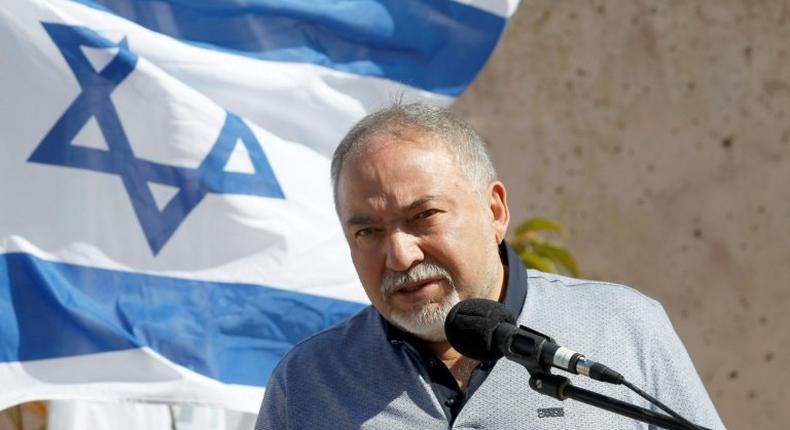 Israeli Defence Minister Avigdor Lieberman, seen here during a visit to the annexed Golan Heights in September 2018, has announced his resignation and called for early elections after a sharp disagreement over a Gaza ceasefire deal