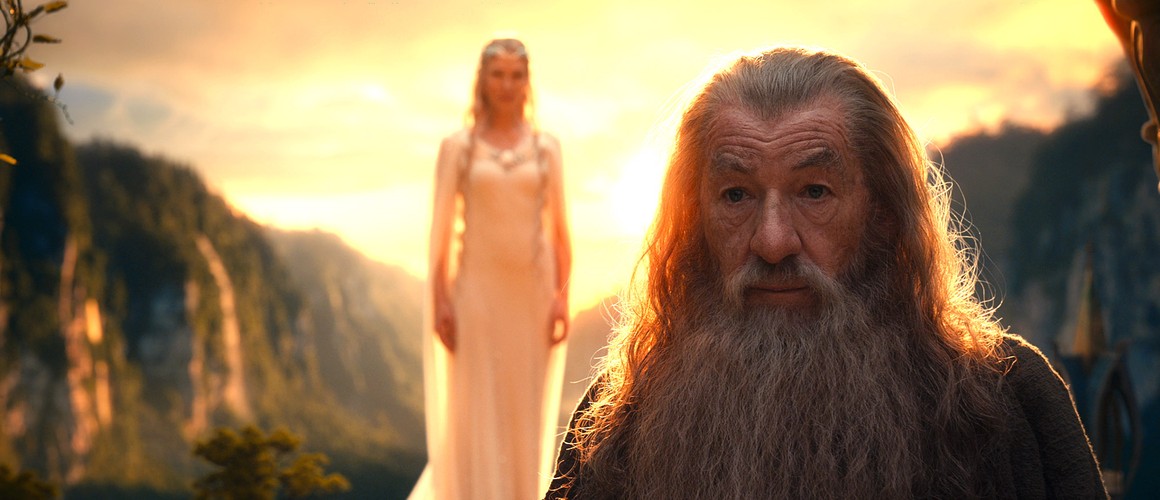 Cate Blanchett i Ian McKellen w filmie 'Hobbit: Niezwykła podróż'
